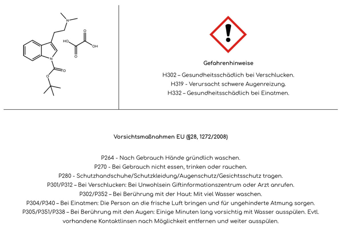 Sicherheitshinweis NB-DMT Oxalat